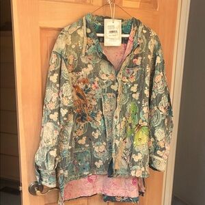 Magnolia Pearl  Waterlily Multicolor Floral shirt Jacket